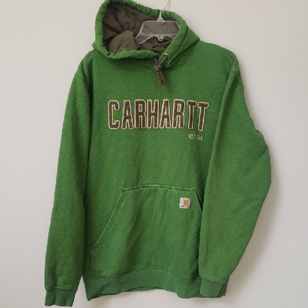 Carhartt Company Gear Hoodie Sweatshirt Mens M Loose Fit Spellout Sewn Letters